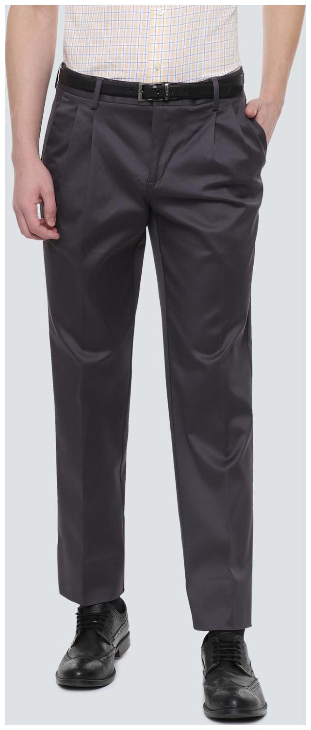 

Louis Philippe Men Solid Regular Fit Formal Trouser - Grey