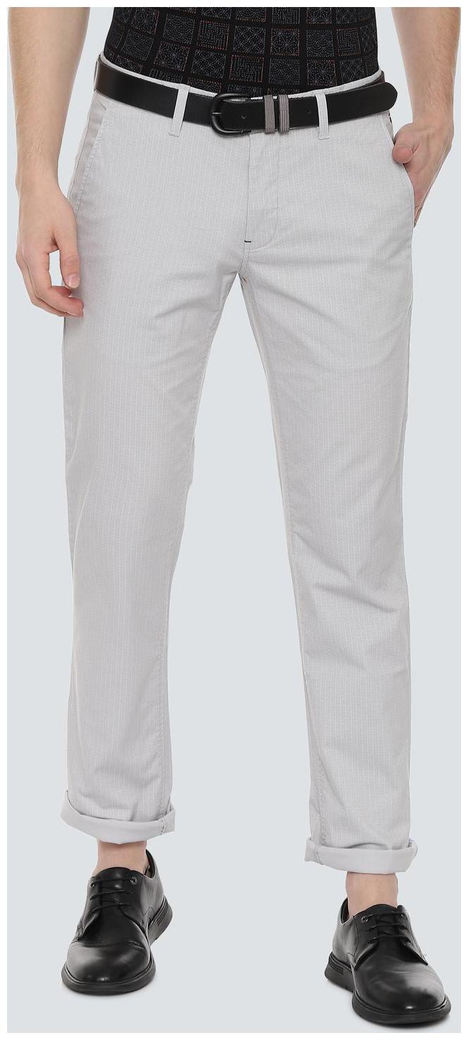 

Louis Philippe Men White Striped Slim fit Regular trousers