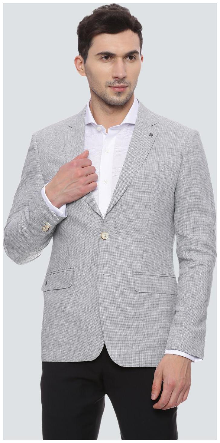 

Louis Philippe Men Grey Textured Slim fit Single Breasted Blazer