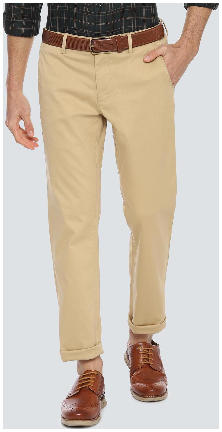 

Louis Philippe Men Beige Textured Slim fit Regular trousers