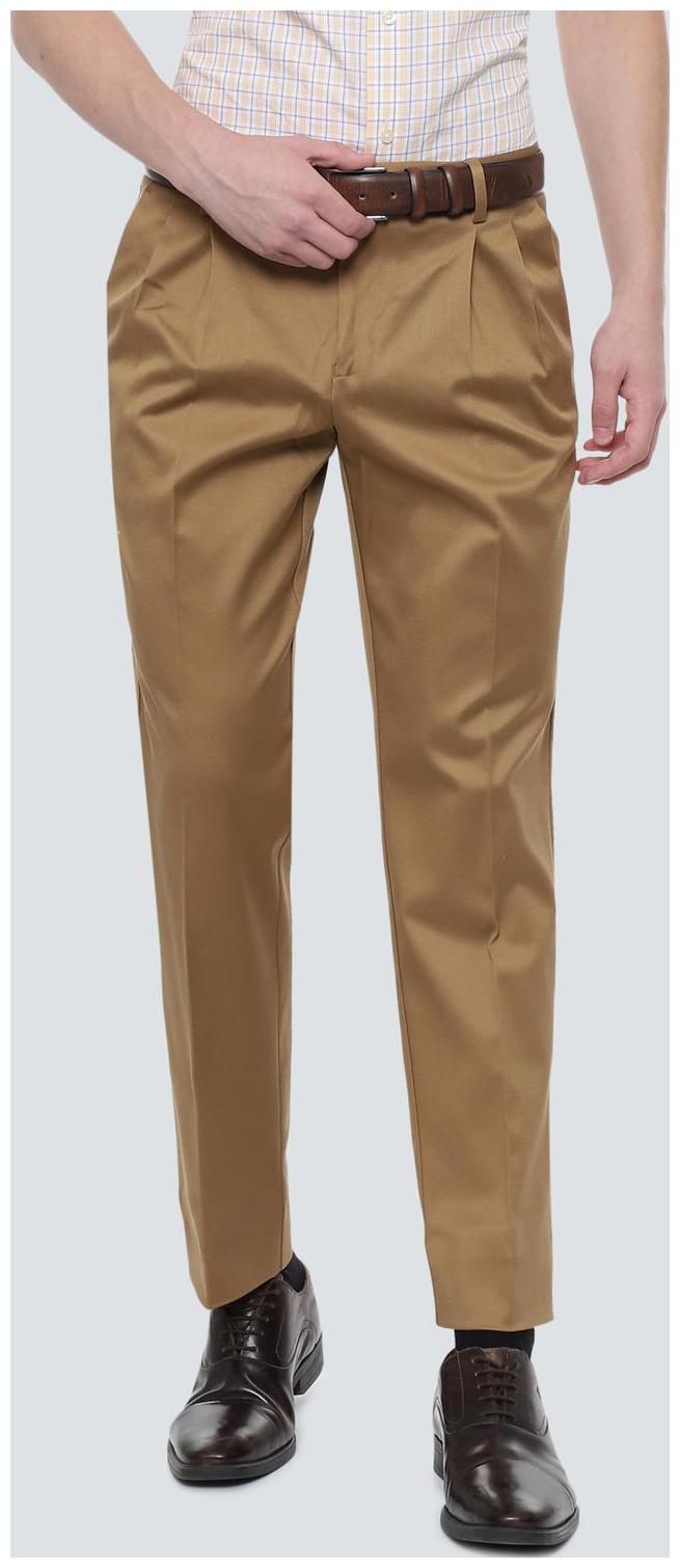 

Louis Philippe Men Solid Regular Fit Formal Trouser - Beige