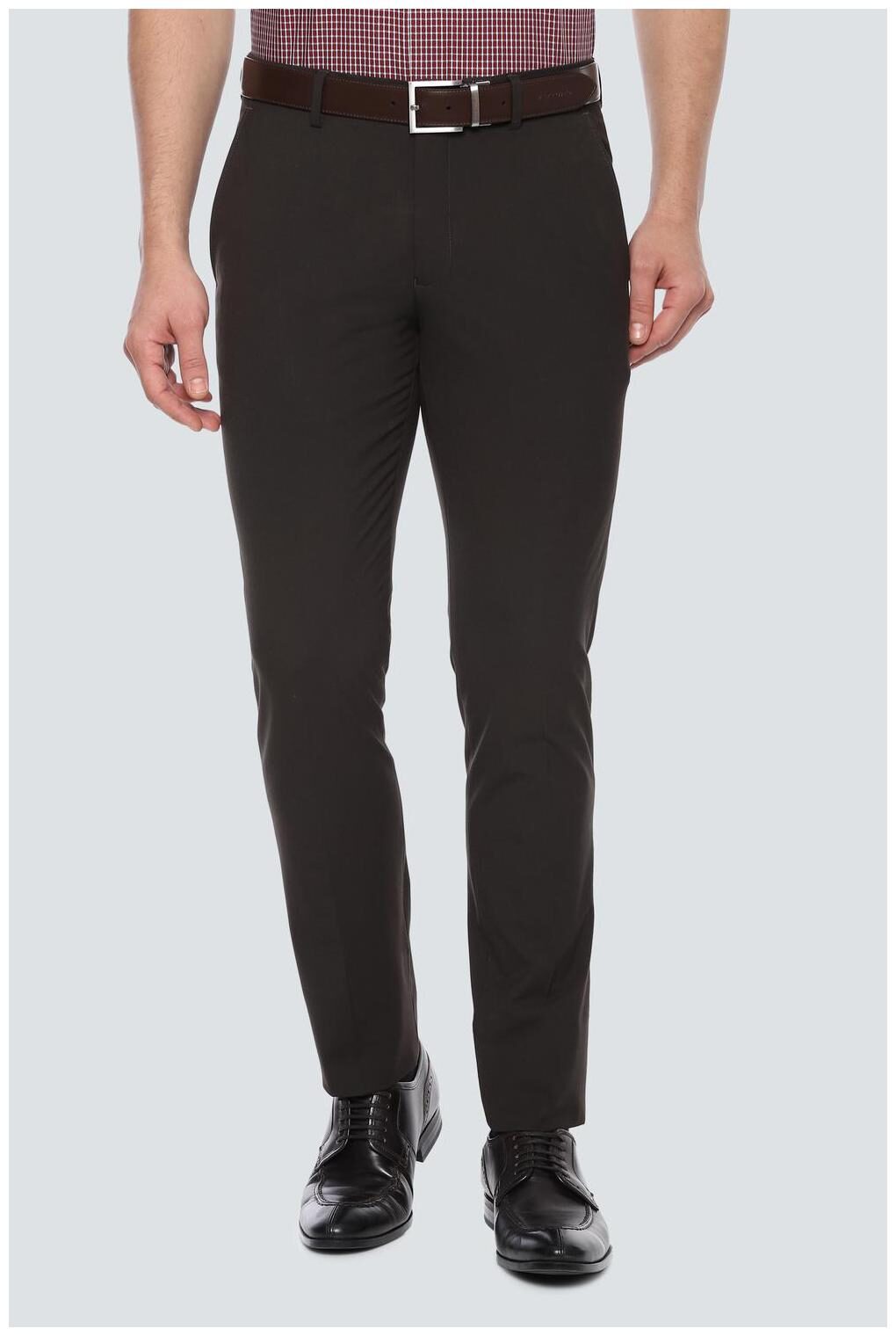 

Louis Philippe Men Solid Slim Fit Formal Trouser - Brown