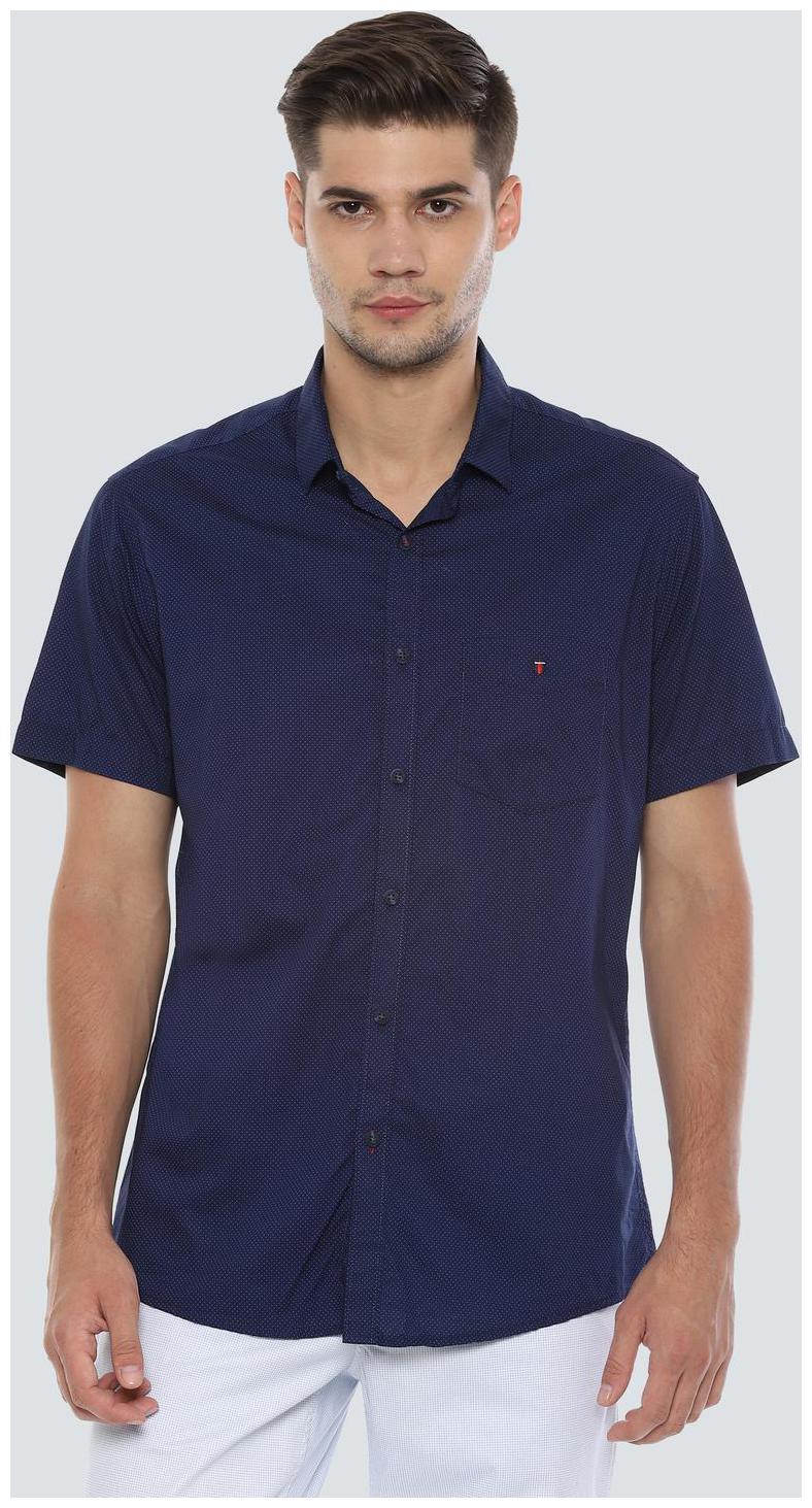 

Louis Philippe Men Blue Printed Slim Fit Casual Shirt