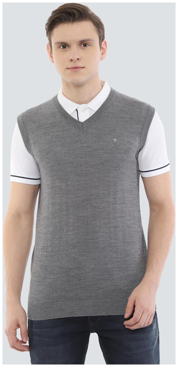 

Louis Philippe Men Grey Round neck Pullover