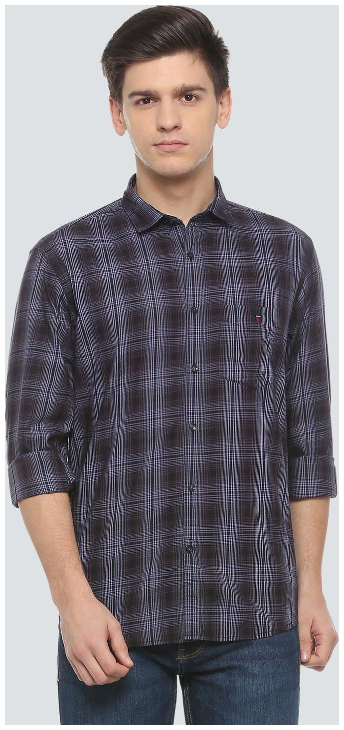 

Louis Philippe Men Purple Checked Slim Fit Casual Shirt