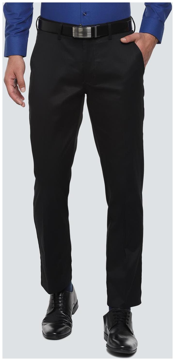 

Louis Philippe Men Textured Regular Fit Formal Trouser - Black