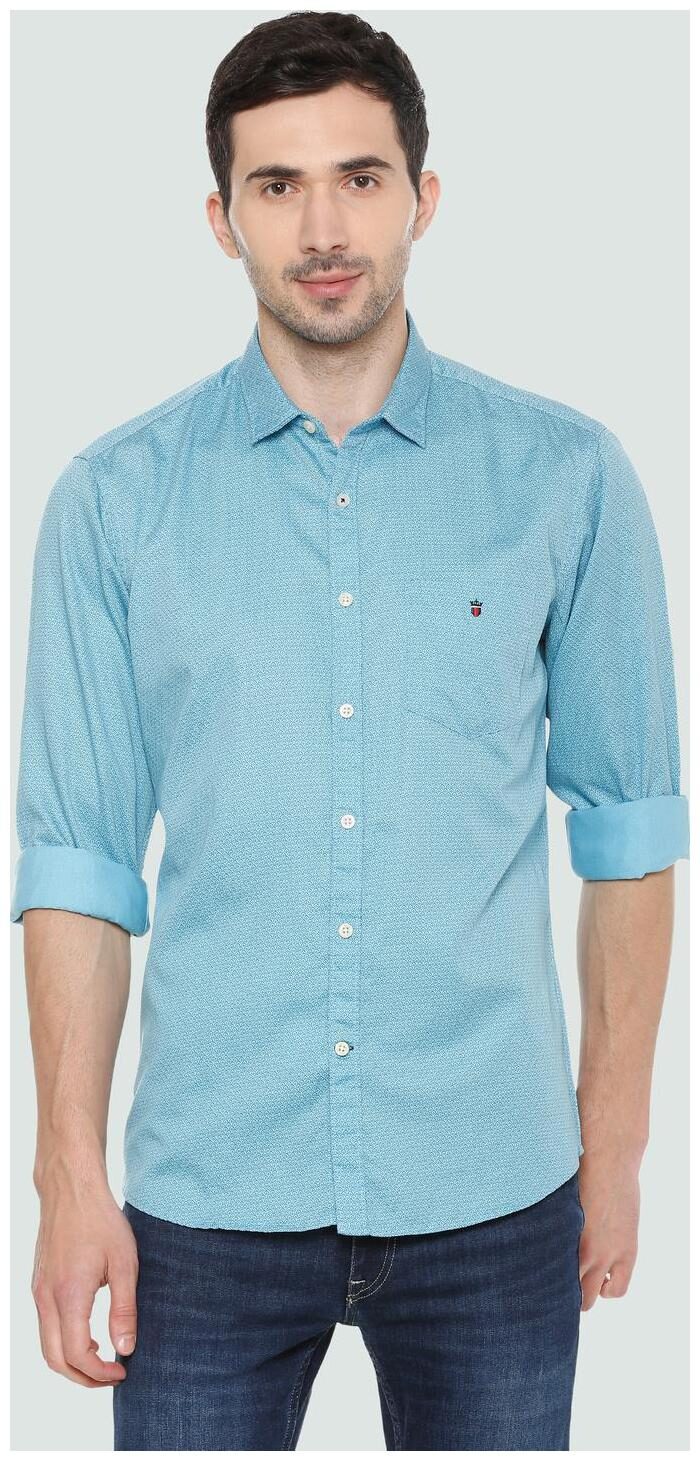 

Louis Philippe Men Blue Printed Slim Fit Casual Shirt