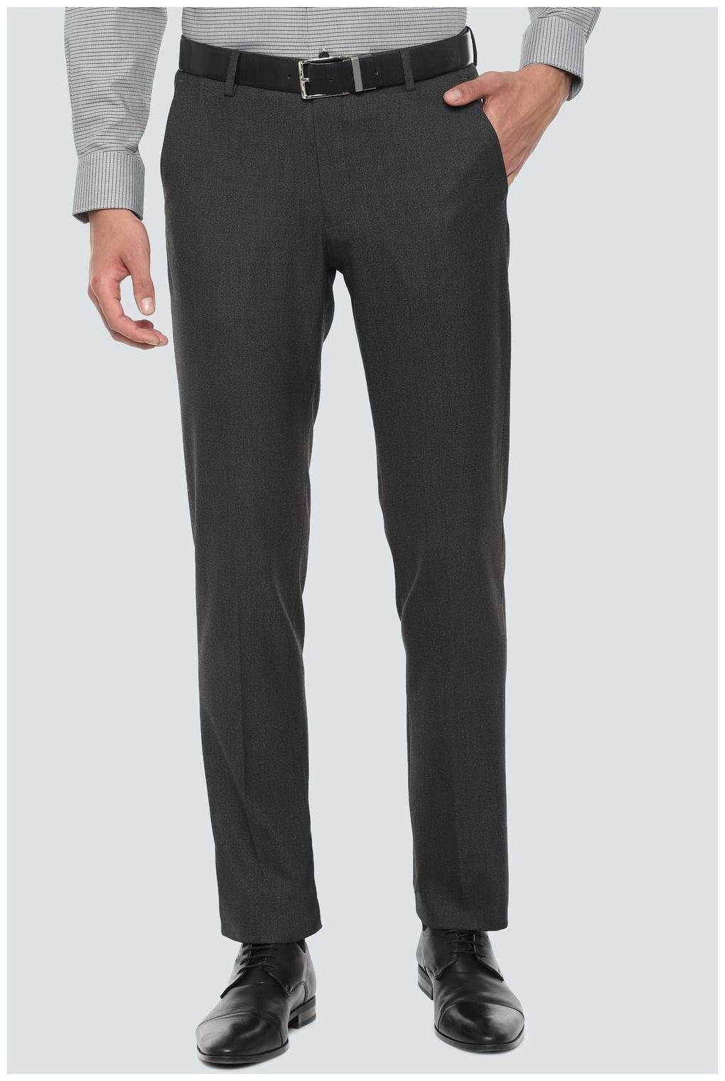 

Louis Philippe Men Solid Slim Fit Formal Trouser - Grey
