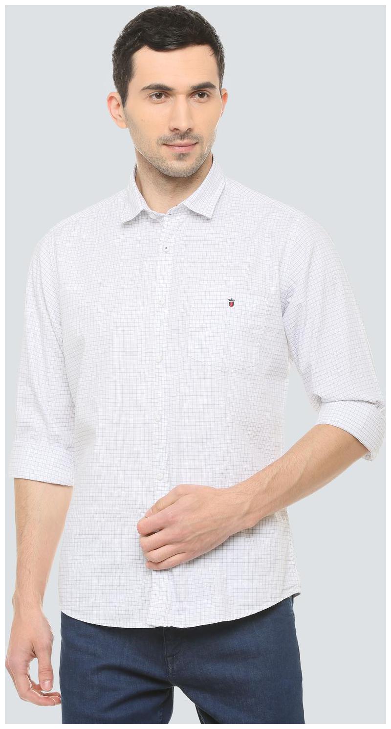 

Louis Philippe Men White Checked Slim Fit Casual Shirt