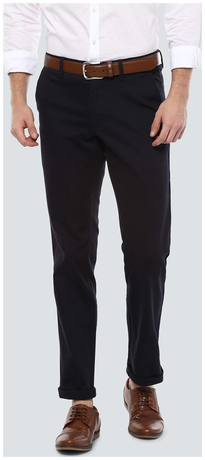 

Louis Philippe Men Black Solid Slim fit Regular trousers