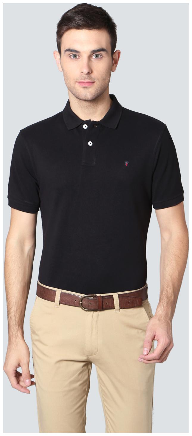 

Louis Philippe Men Black Regular fit Cotton Polo collar T-Shirt - Pack Of 1