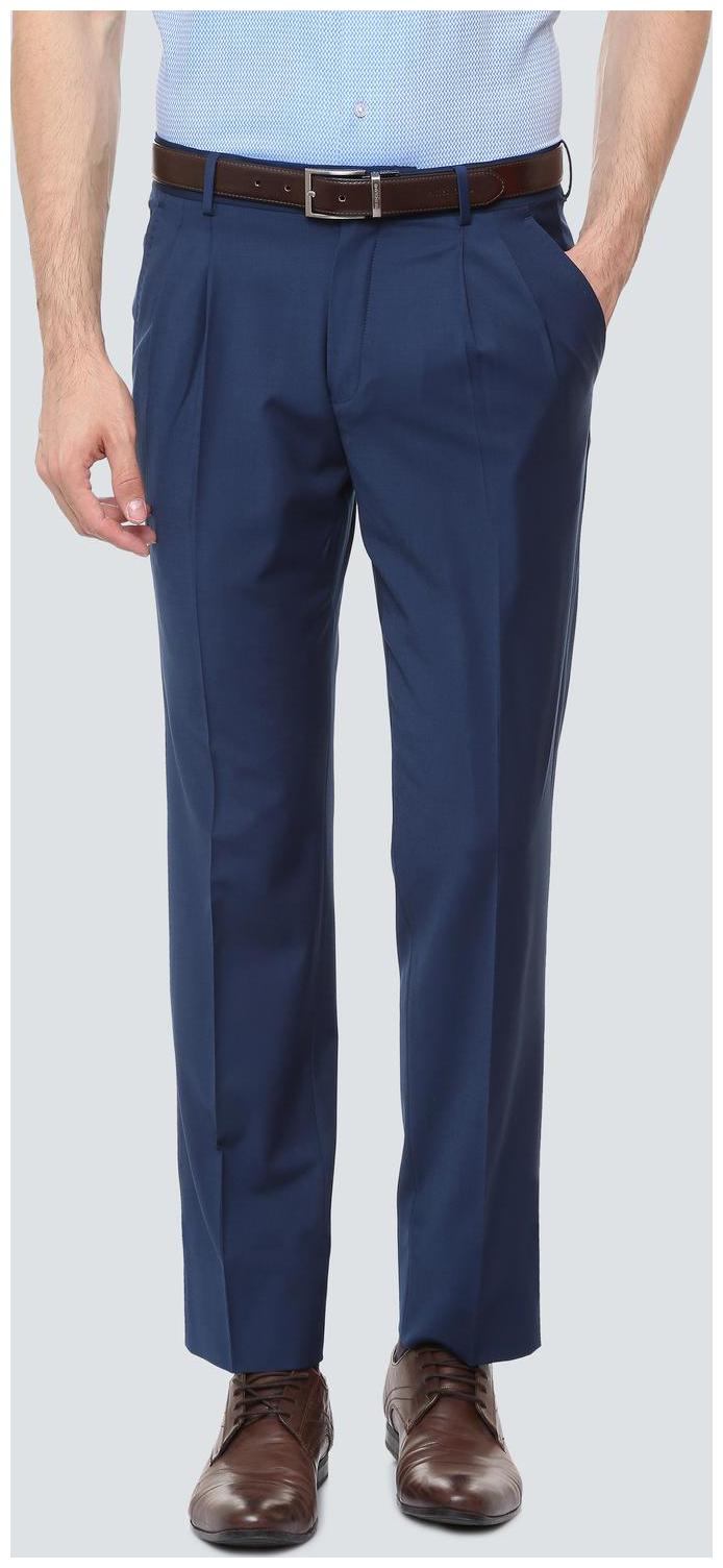

Louis Philippe Men Solid Regular Fit Formal Trouser - Blue