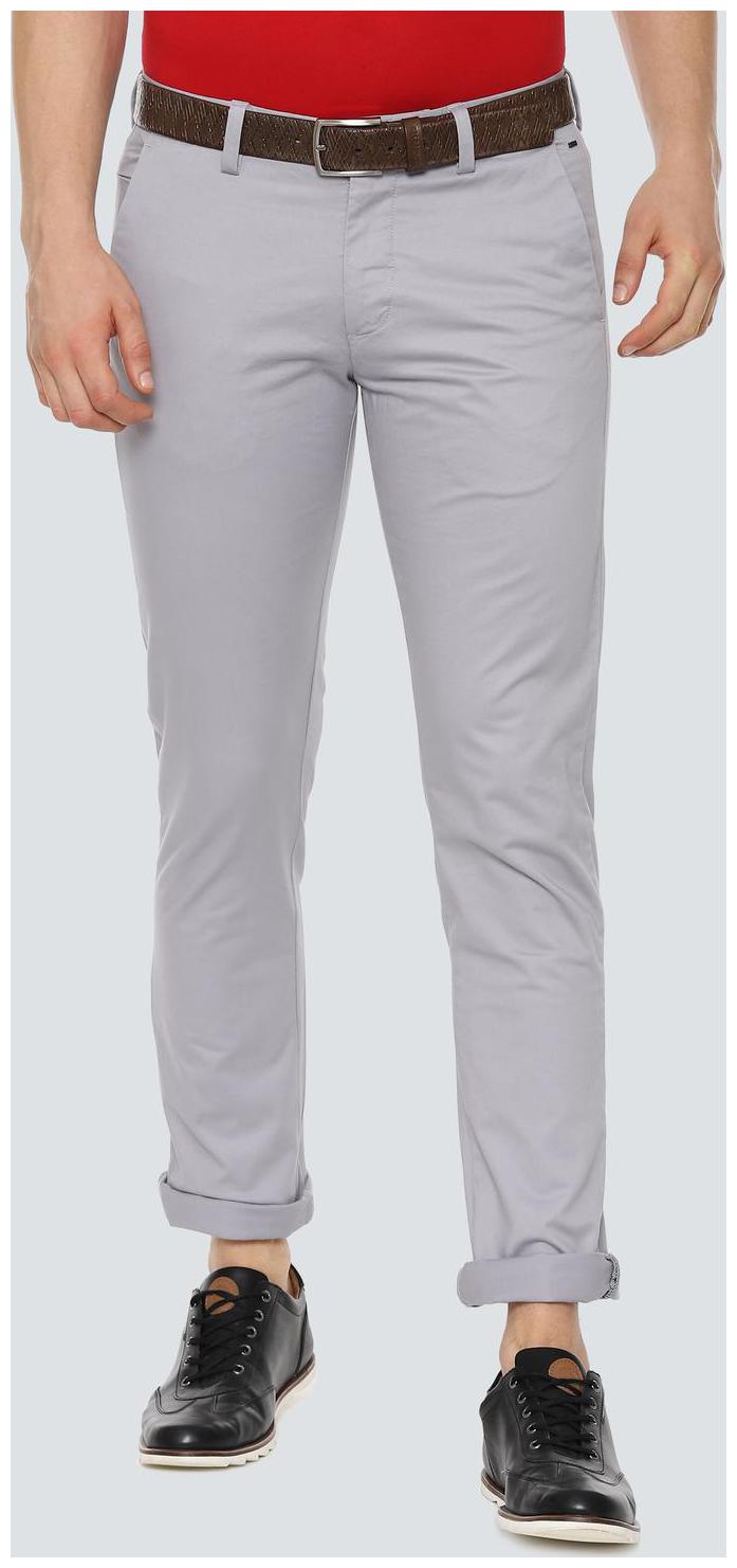 

Louis Philippe Men Grey Solid Slim fit Regular trousers