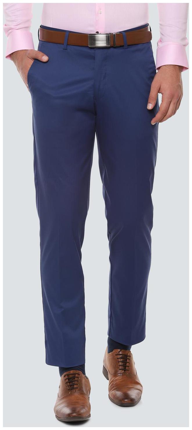 

Louis Philippe Men Solid Slim Fit Formal Trouser - Blue