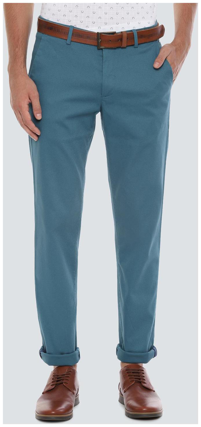 

Louis Philippe Men Green Textured Slim fit Regular trousers