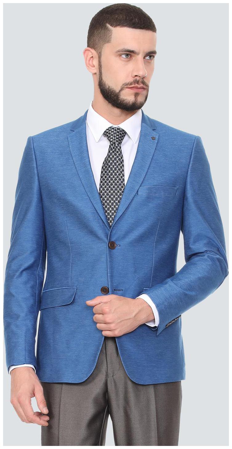 

Louis Philippe Men Blue Textured Slim fit Single Breasted Blazer