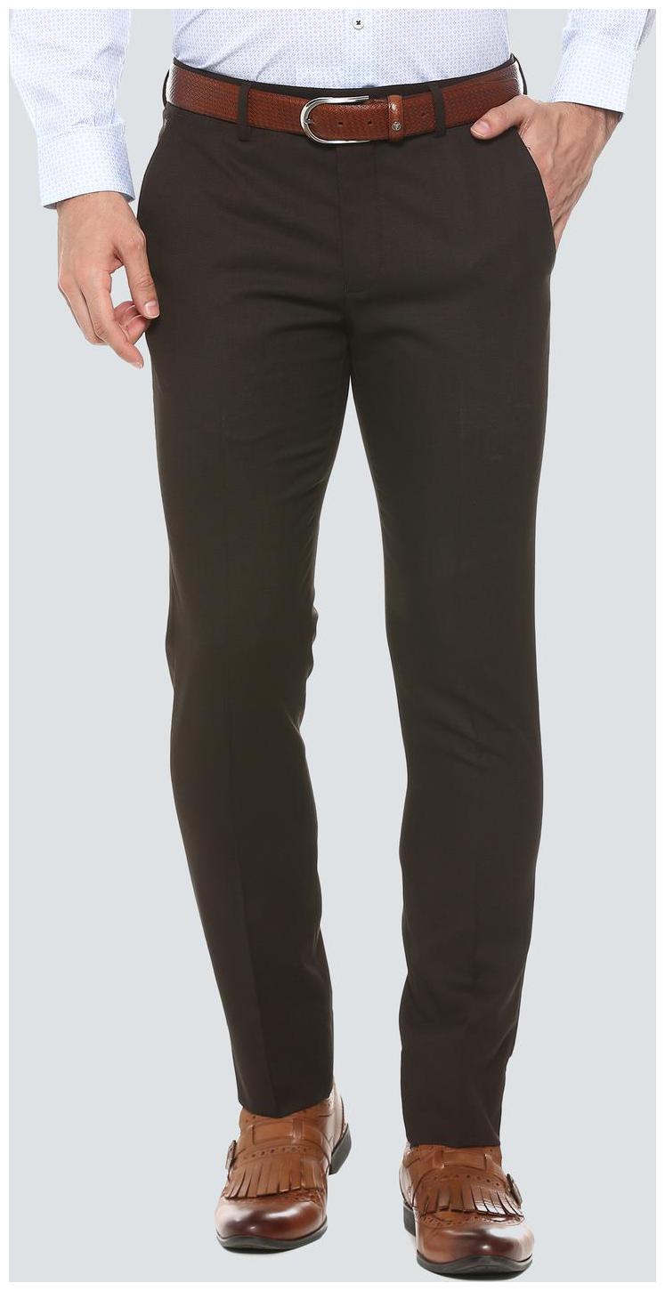 

Louis Philippe Men Textured Slim Fit Formal Trouser - Brown