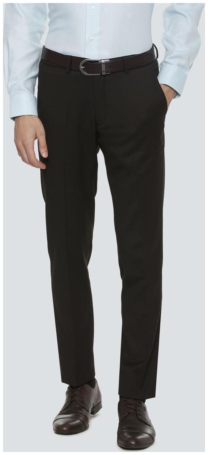 

Louis Philippe Men Textured Slim Fit Formal Trouser - Black