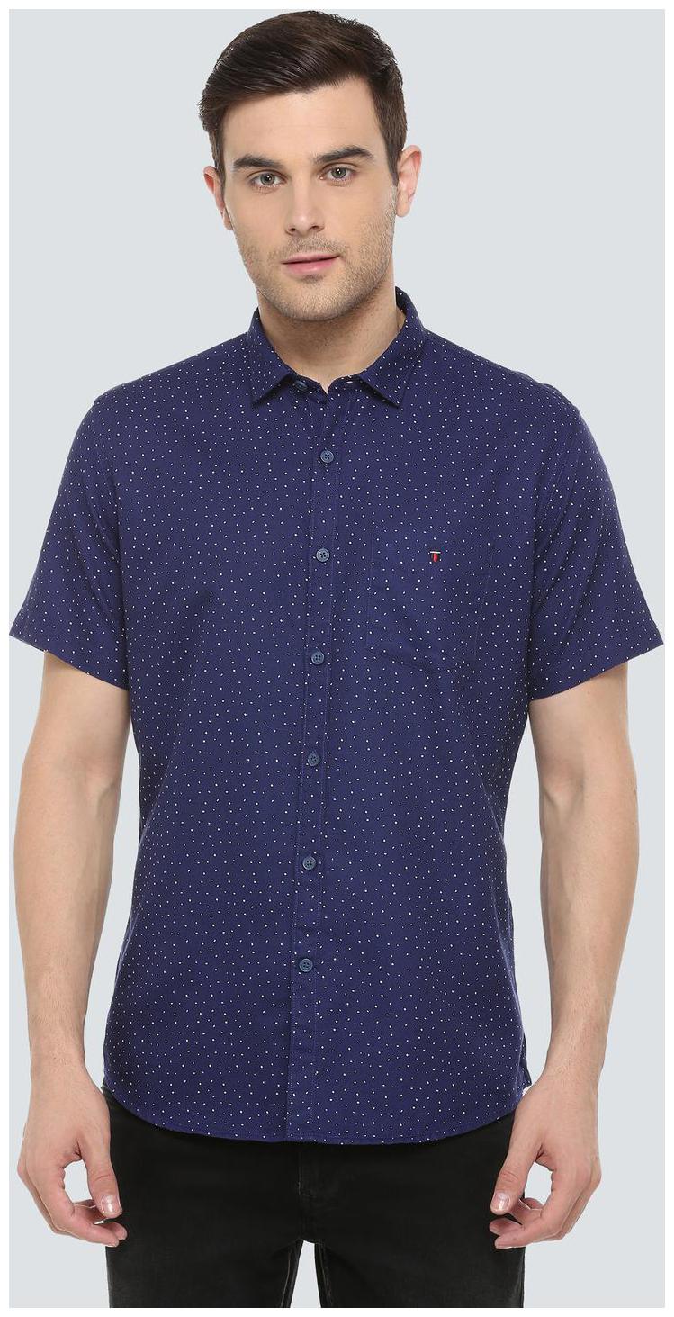 

Louis Philippe Men Blue Printed Slim Fit Casual Shirt