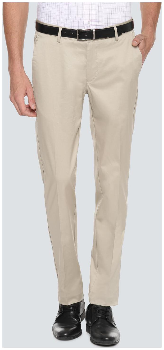 

Louis Philippe Men Solid Slim Fit Formal Trouser - Beige