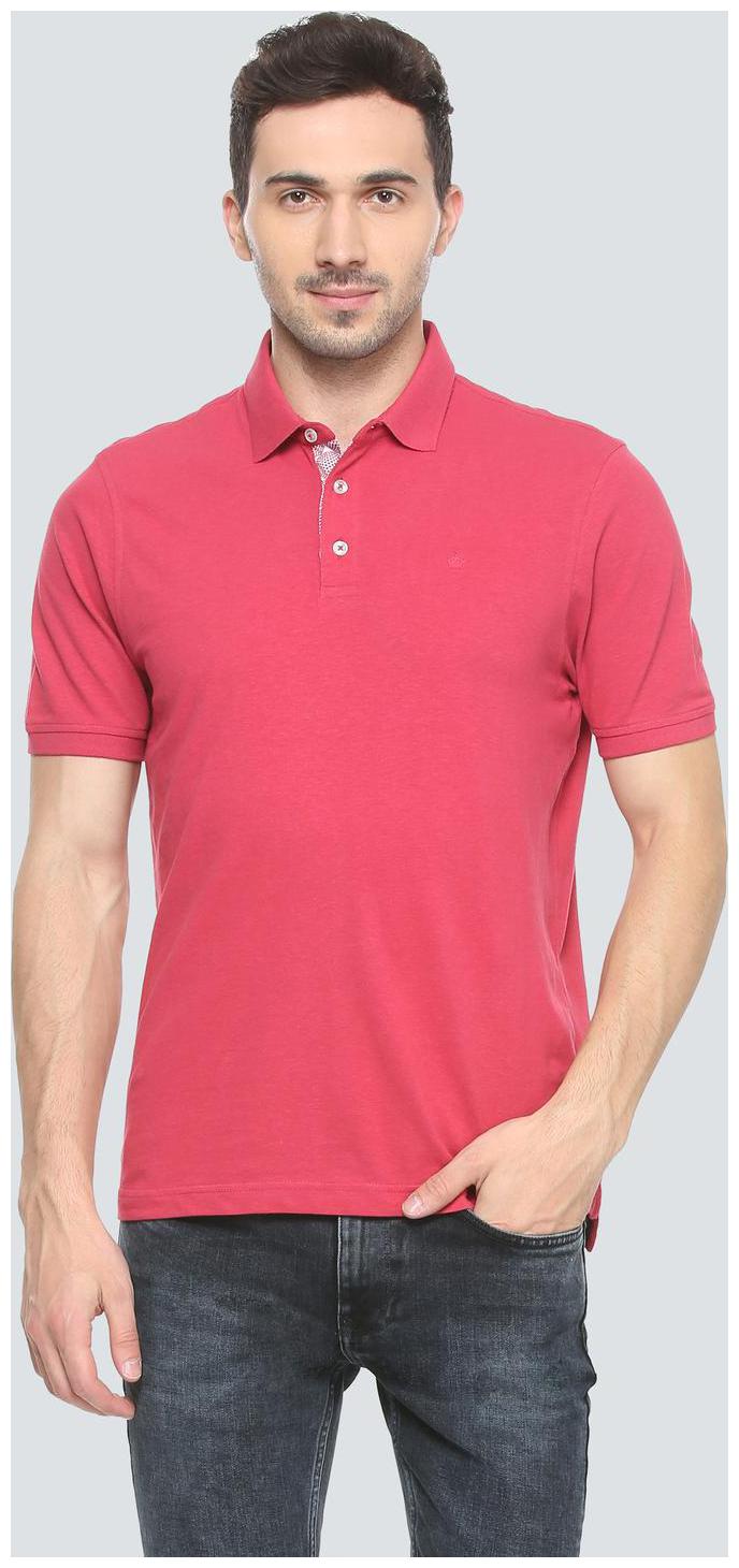 

Louis Philippe Men Pink Regular fit Cotton Polo collar T-Shirt - Pack Of 1