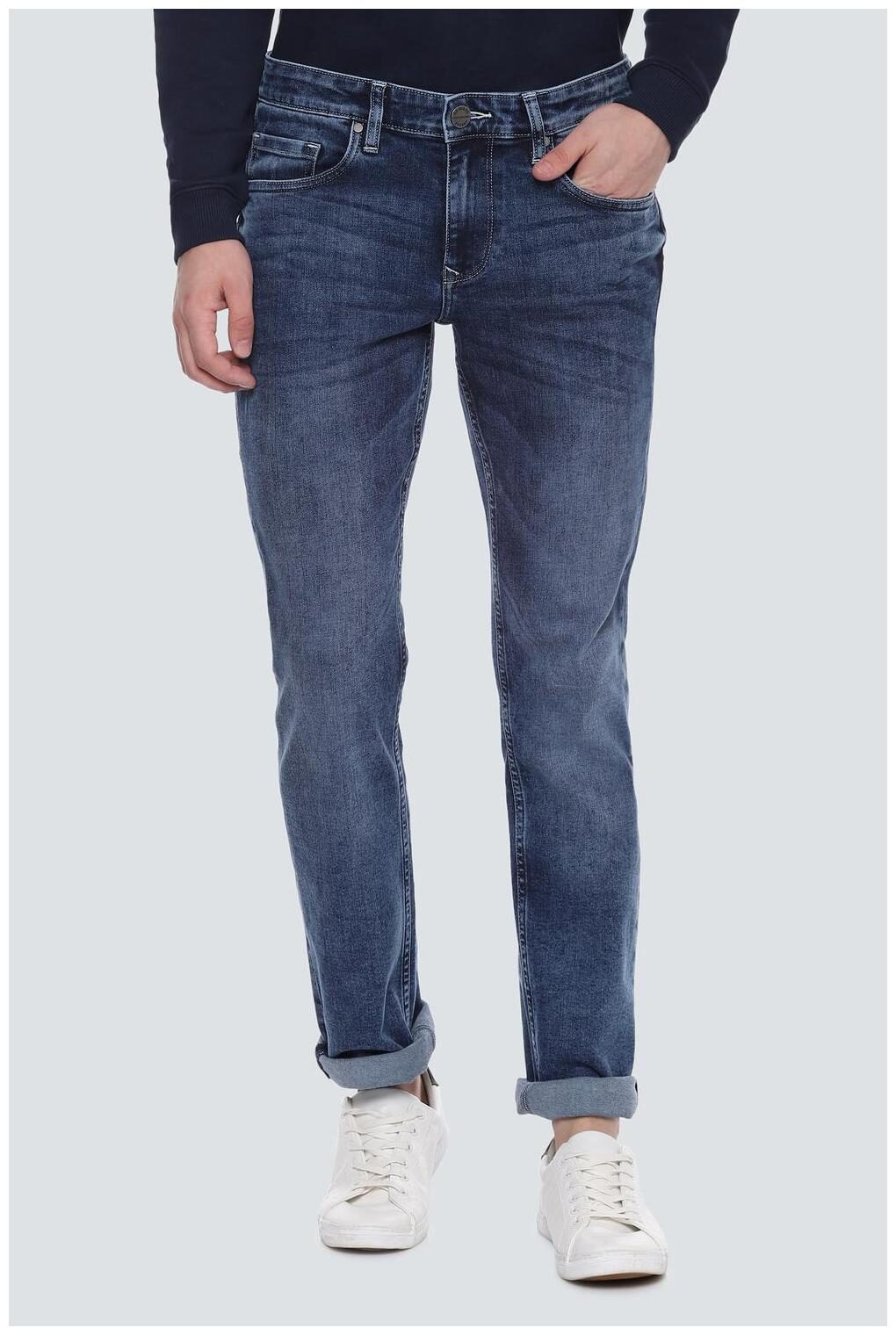 

Louis Philippe Men Navy Blue Slim Fit Jeans