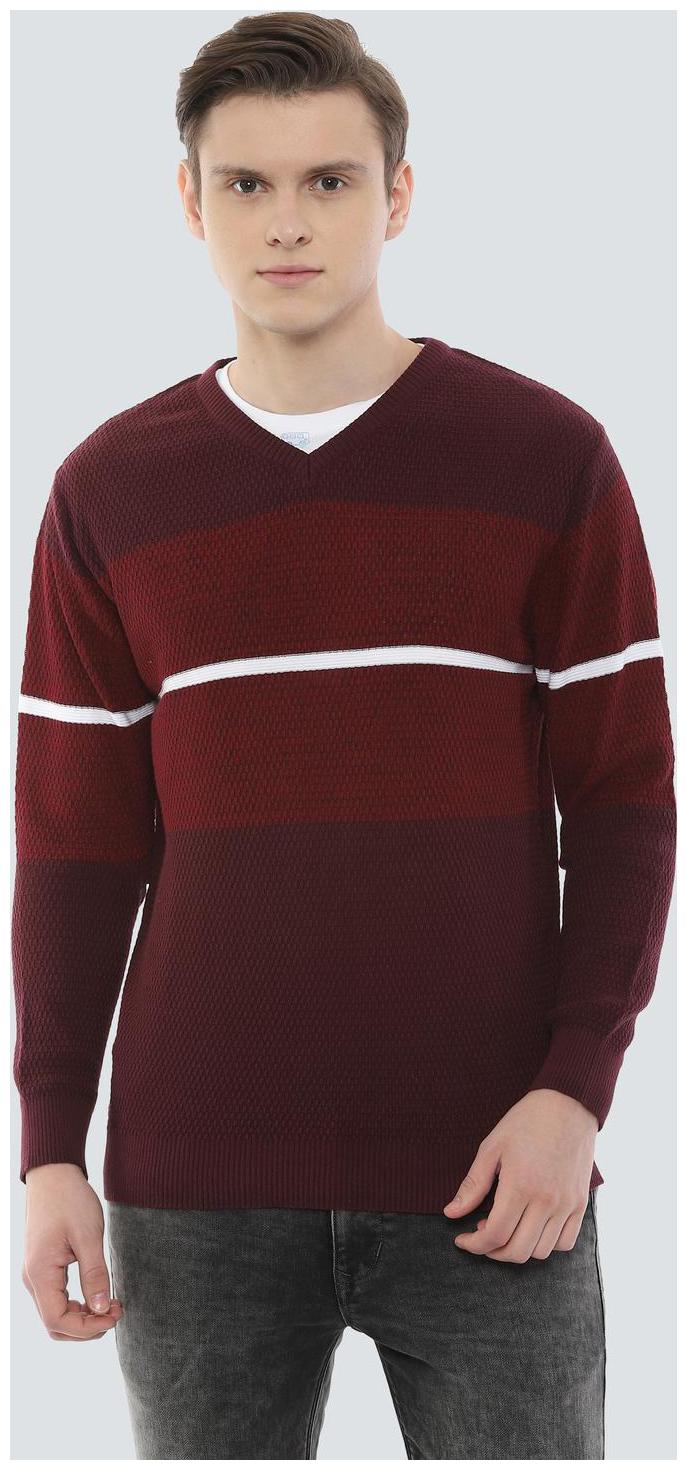 

Louis Philippe Men Maroon V neck Pullover