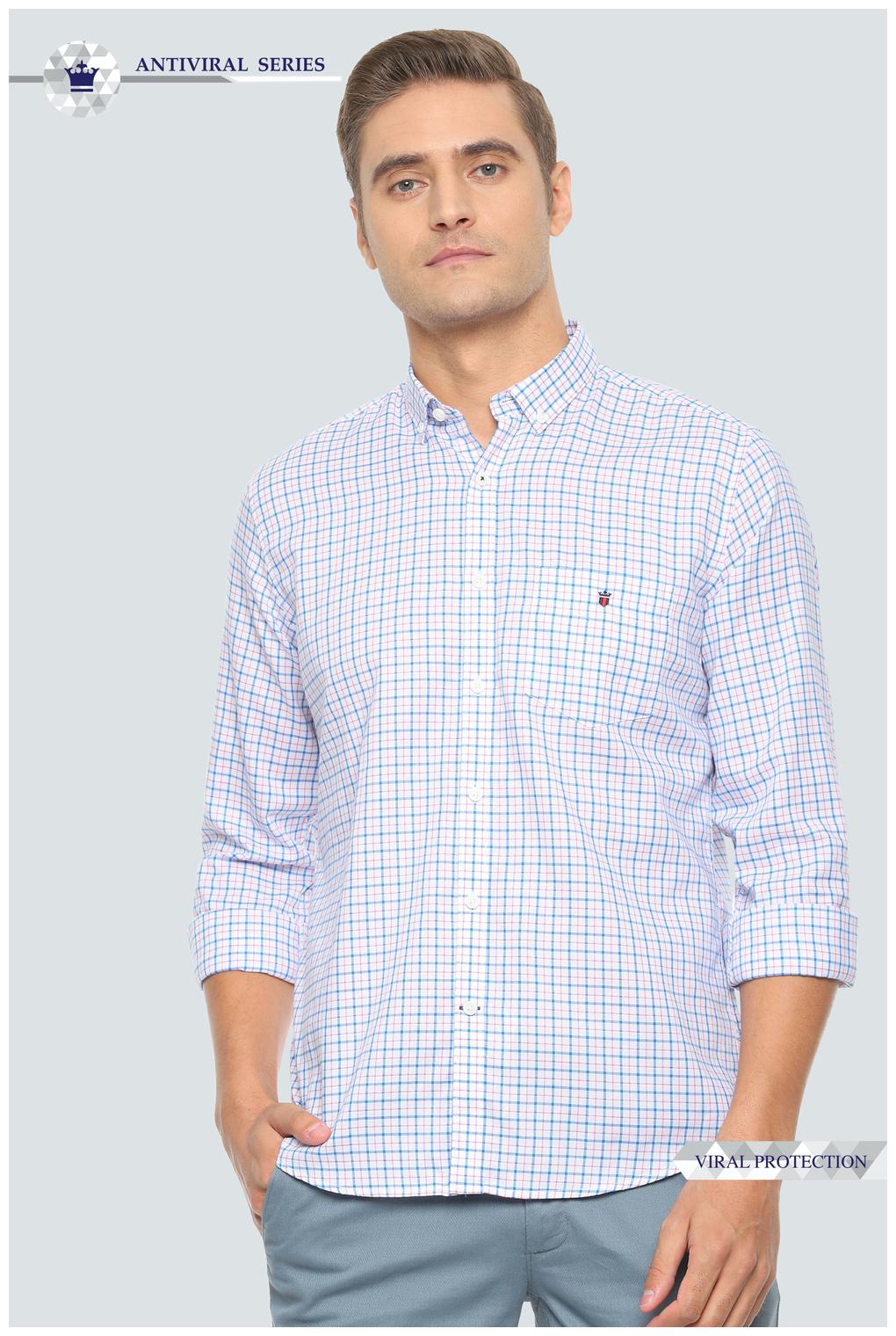 

Louis Philippe Men White Checked Slim Fit Casual Shirt