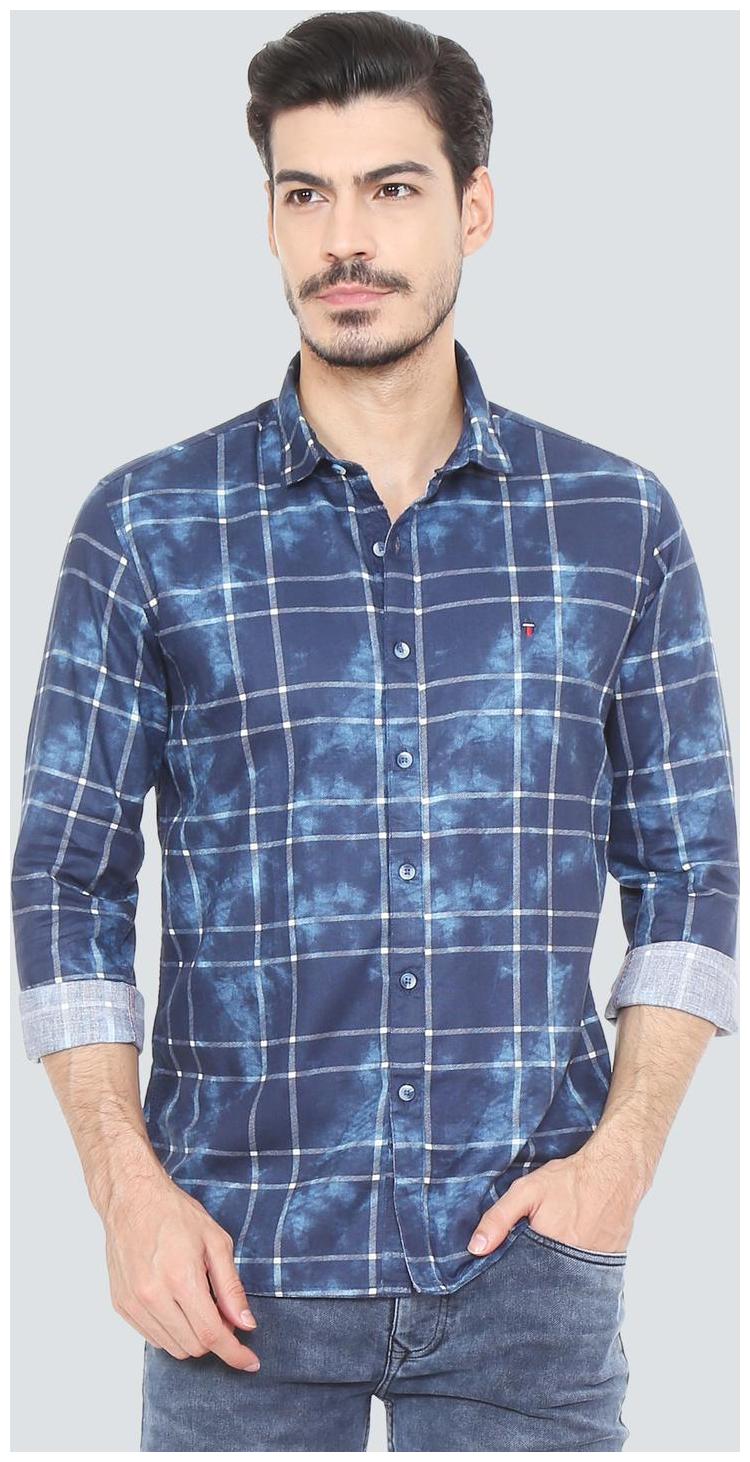 

Louis Philippe Men Blue Checked Slim Fit Casual Shirt