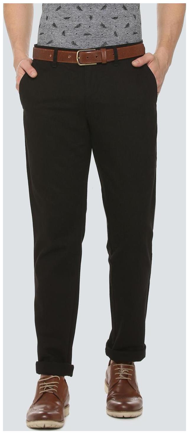 

Louis Philippe Men Black Solid Regular fit Regular trousers