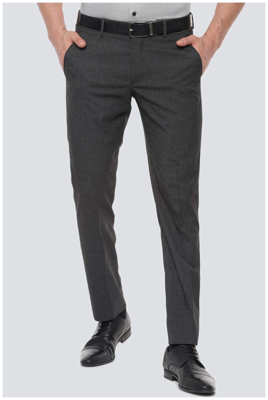 

Louis Philippe Men Textured Slim Fit Formal Trouser - Black