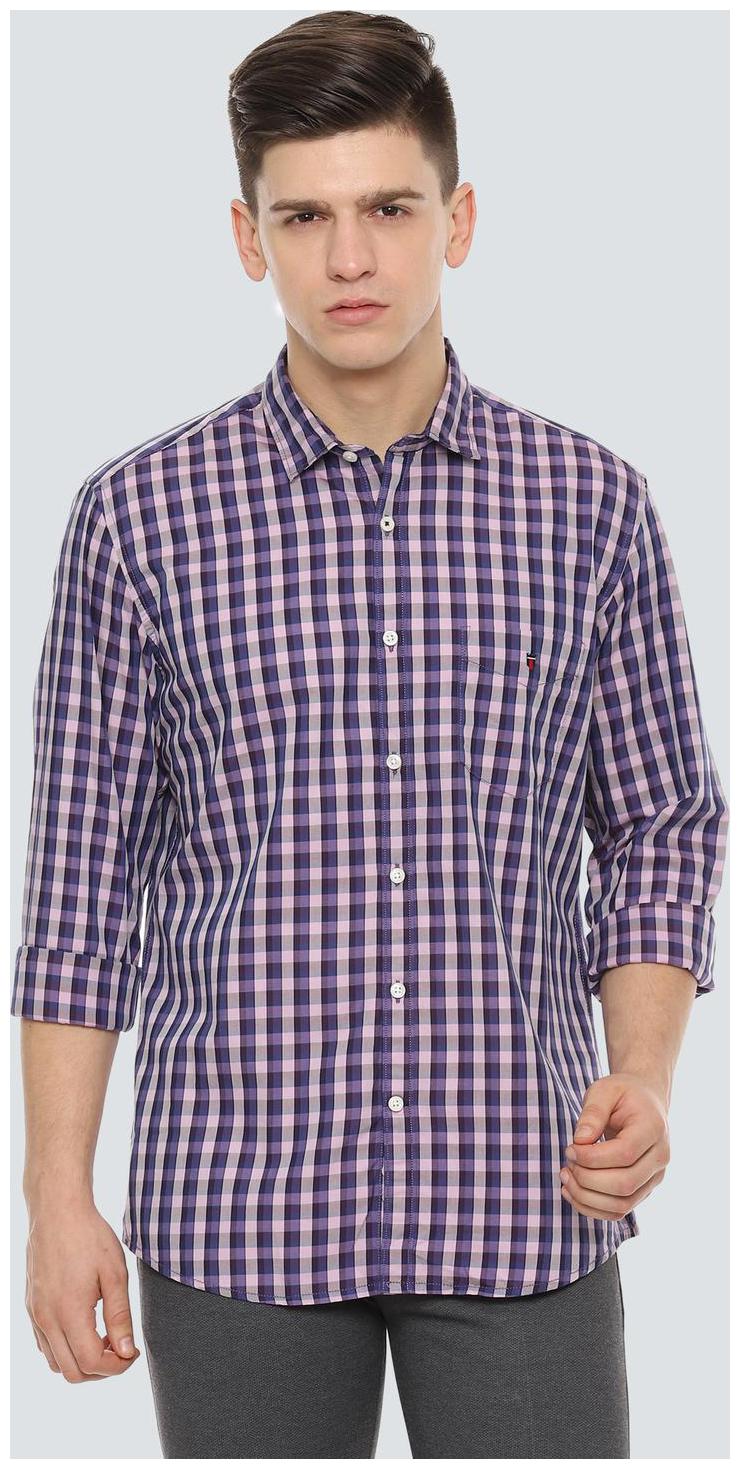 

Louis Philippe Men Purple Checked Slim Fit Casual Shirt