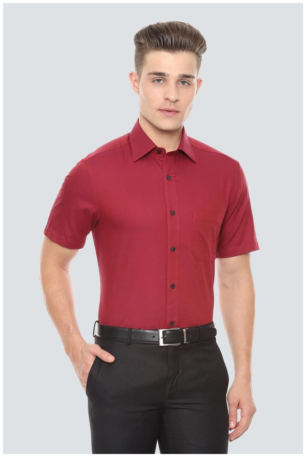 

Louis Philippe Men Regular fit Formal Shirt - Red