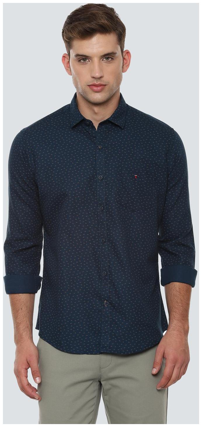 

Louis Philippe Men Blue Printed Slim Fit Casual Shirt