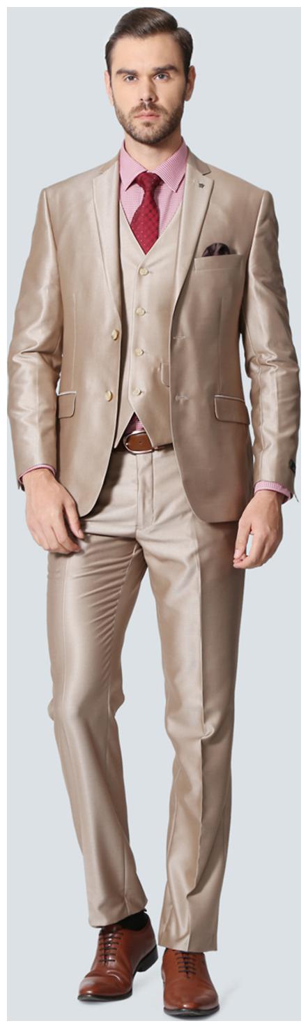 

Louis Philippe Beige Three Piece Suit