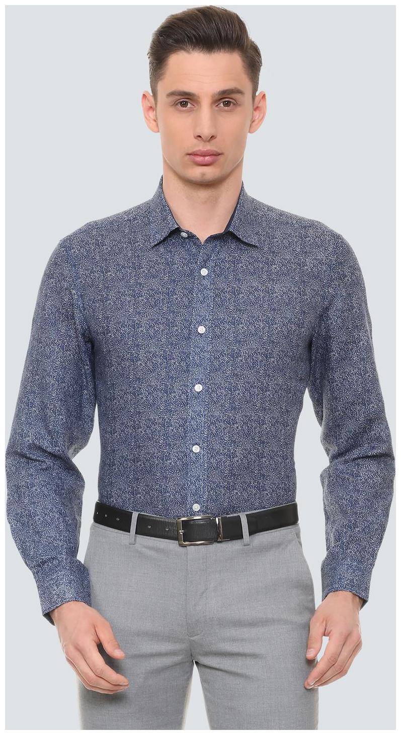 

Louis Philippe Men Blue Printed Slim Fit Casual Shirt