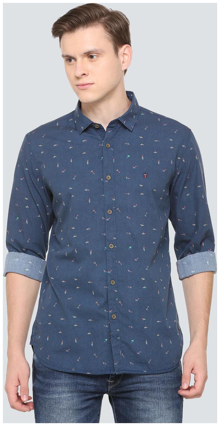 

Louis Philippe Men Blue Printed Slim Fit Casual Shirt