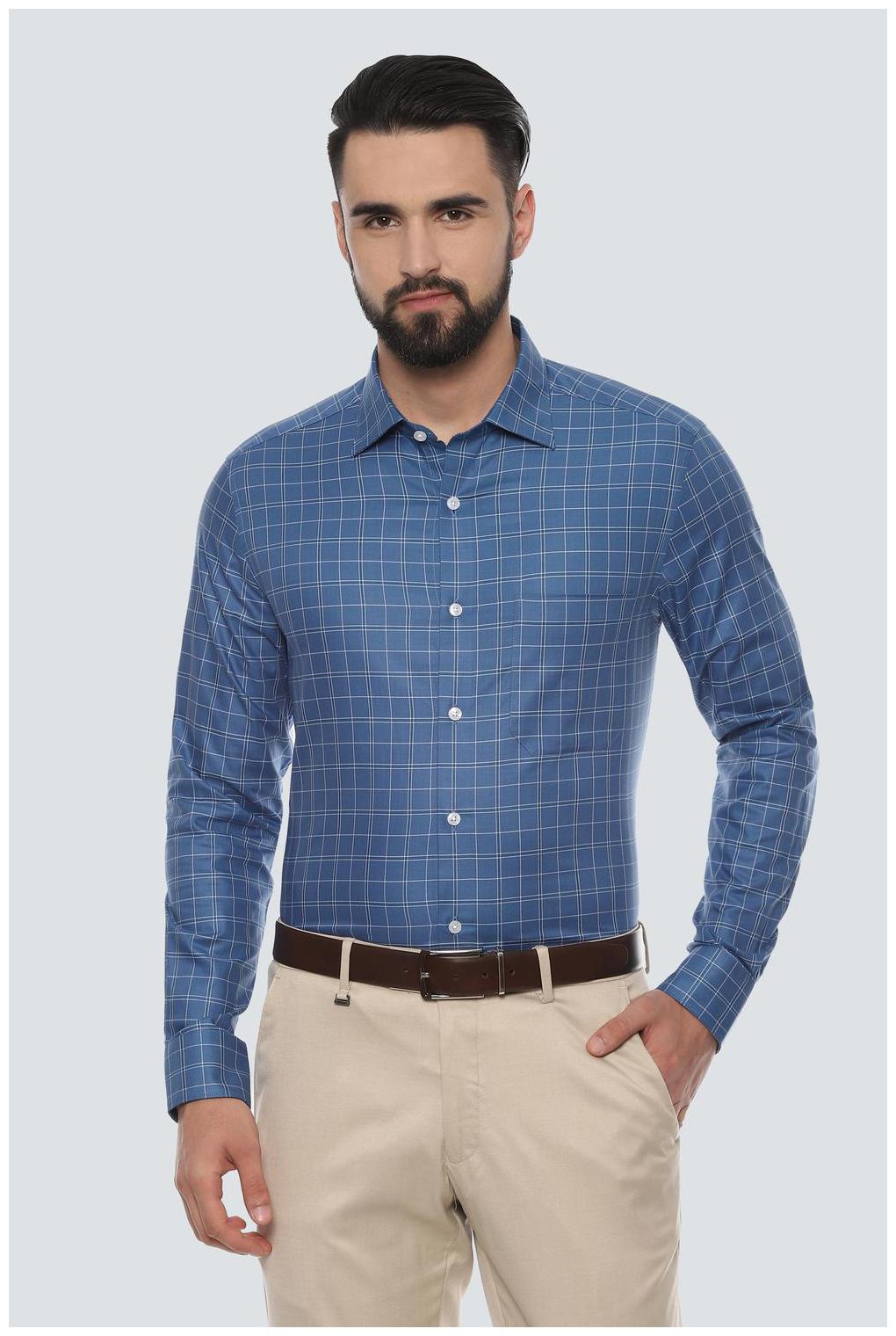 

Louis Philippe Men Regular fit Formal Shirt - Blue