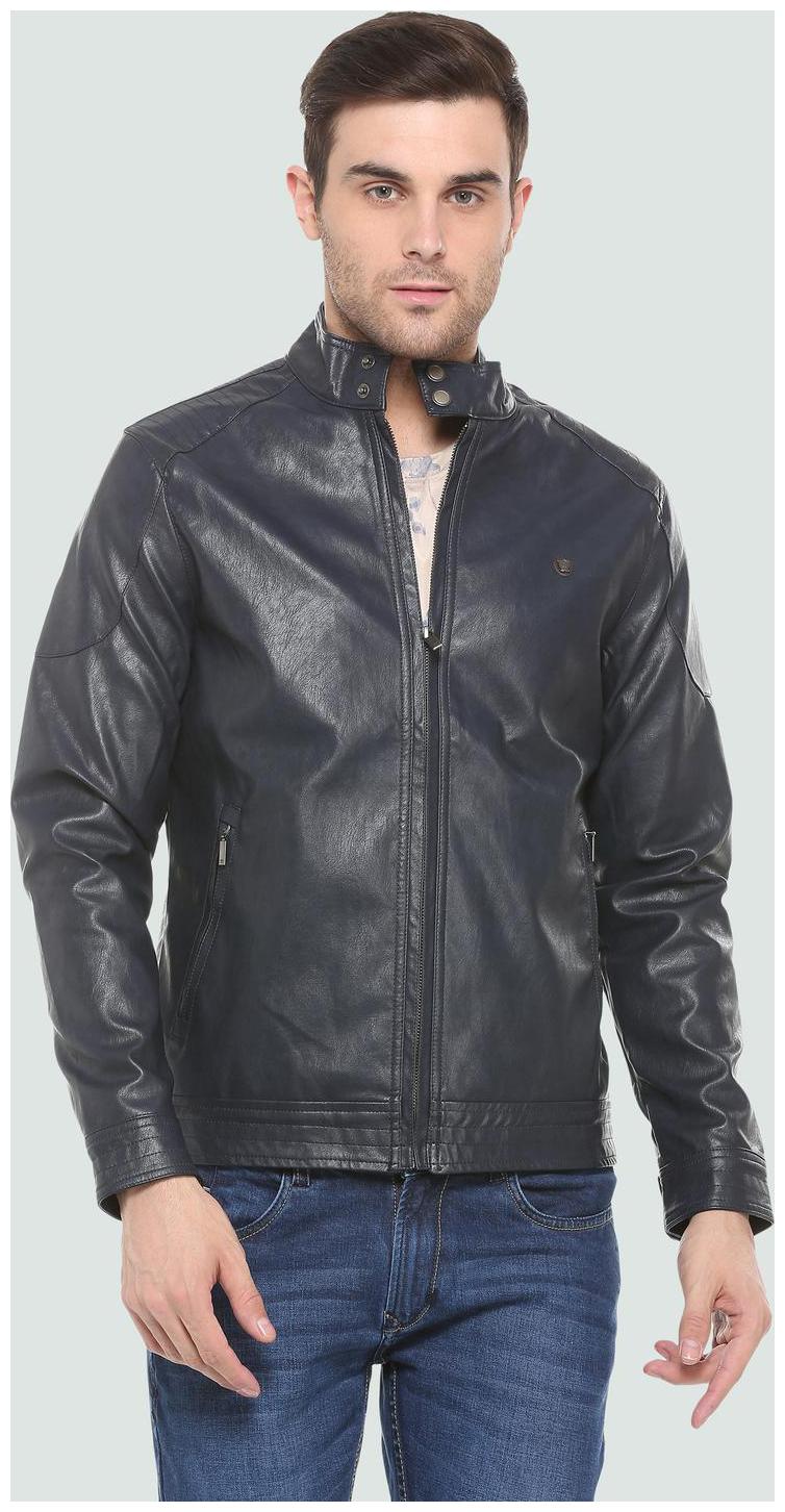 

Louis Philippe Men Blue Solid Bomber jacket