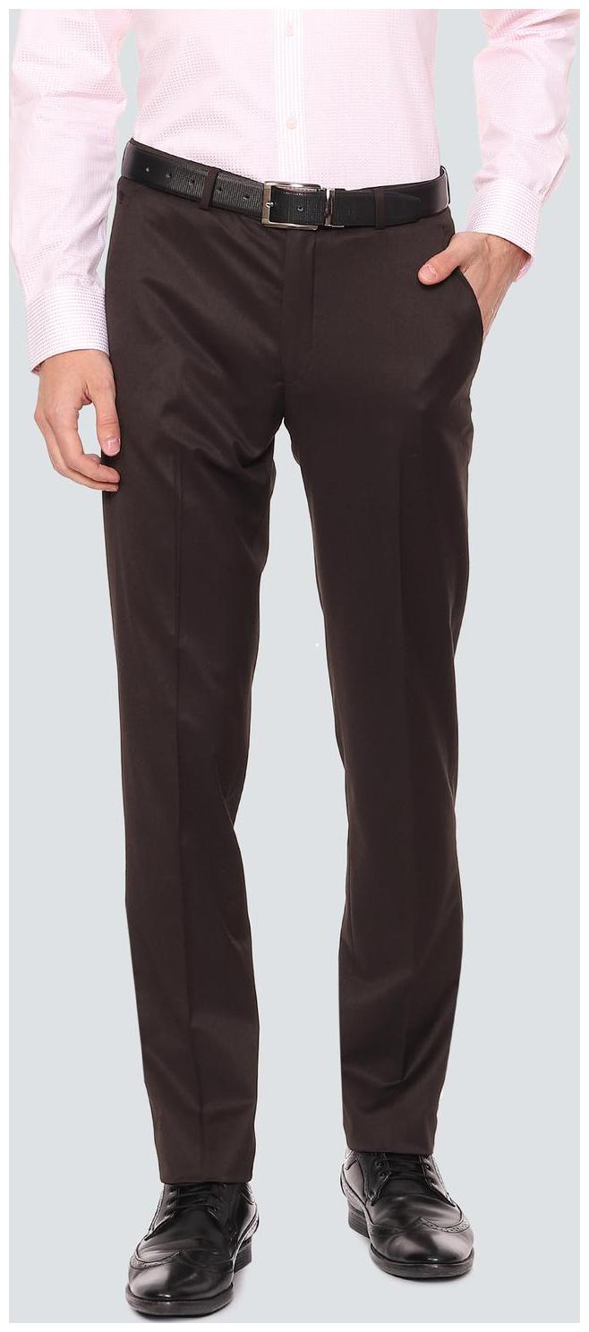 

Louis Philippe Men Textured Slim Fit Formal Trouser - Brown