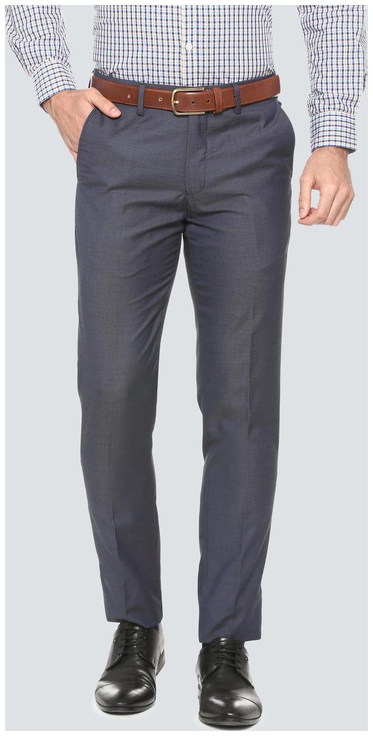 

Louis Philippe Men Solid Slim Fit Formal Trouser - Blue