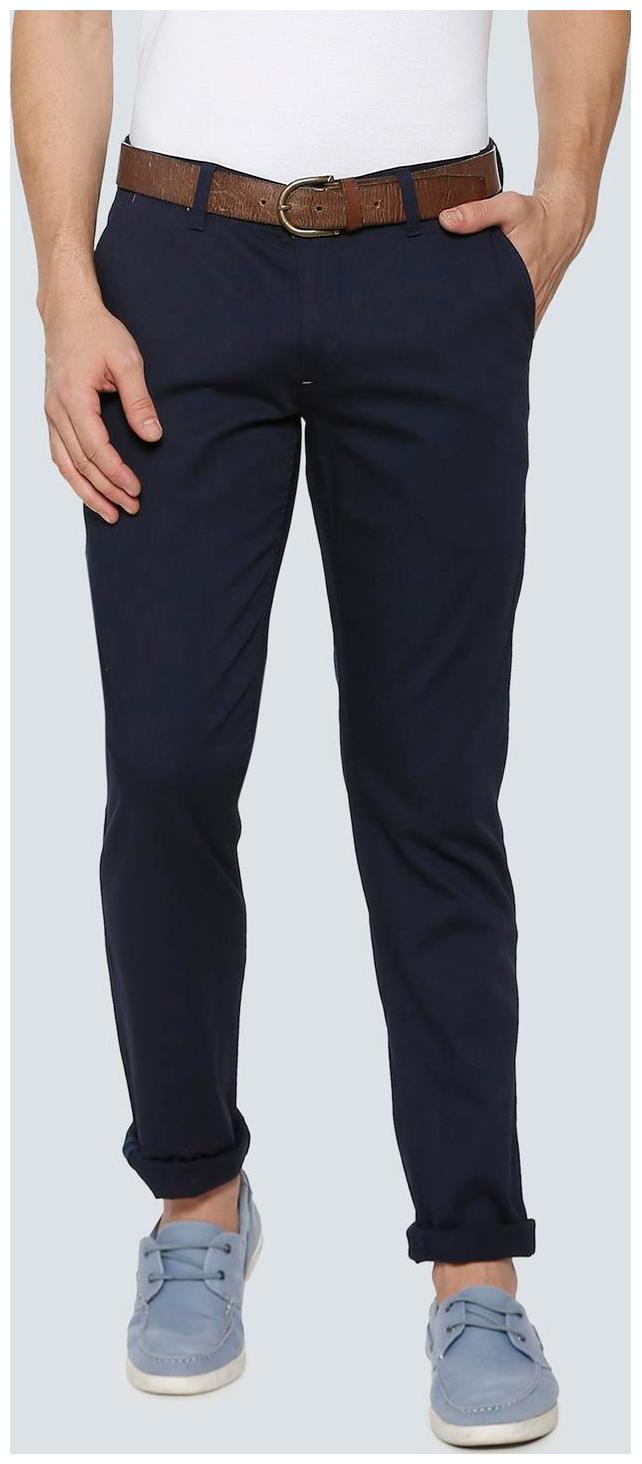 

Louis Philippe Men Blue Solid Regular fit Regular trousers