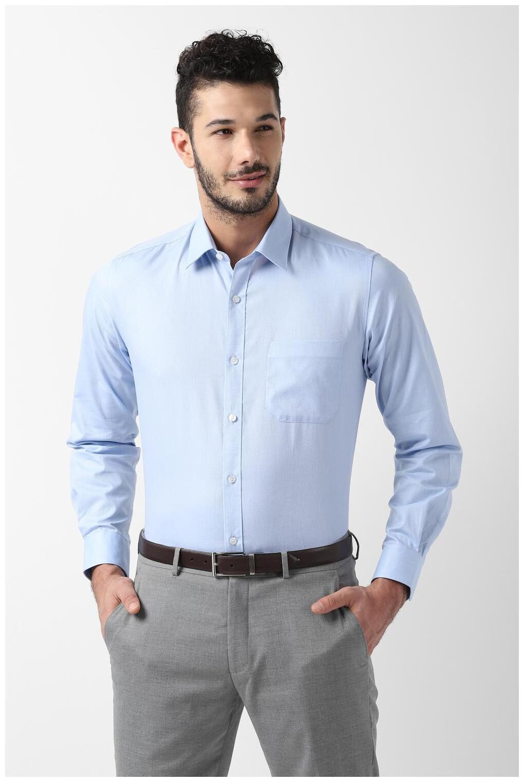 

Louis Philippe Men Regular fit Formal Shirt - Blue