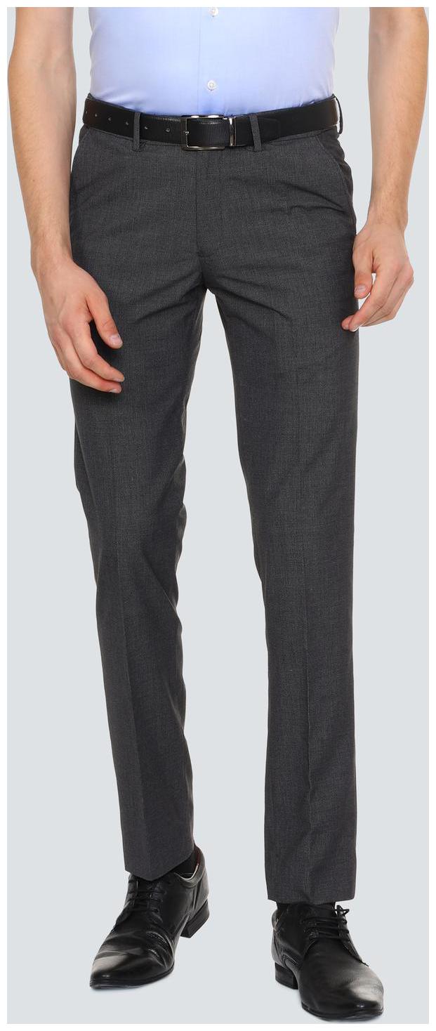 

Louis Philippe Men Textured Slim Fit Formal Trouser - Grey