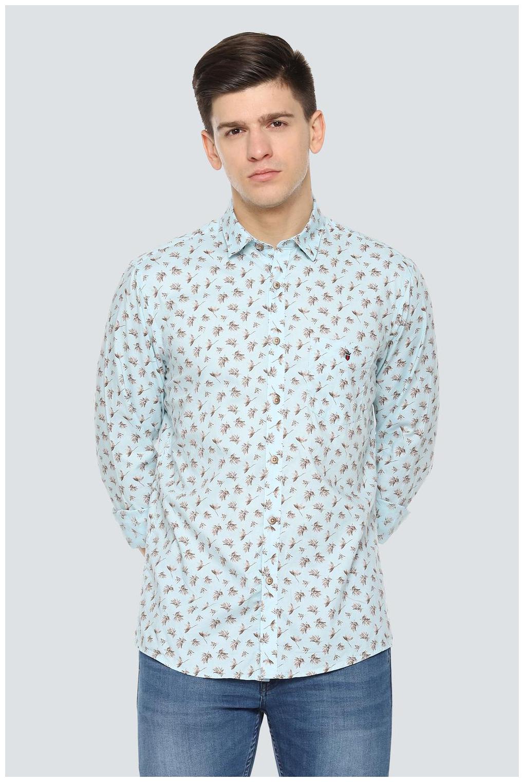 

Louis Philippe Men Blue Printed Slim Fit Casual Shirt
