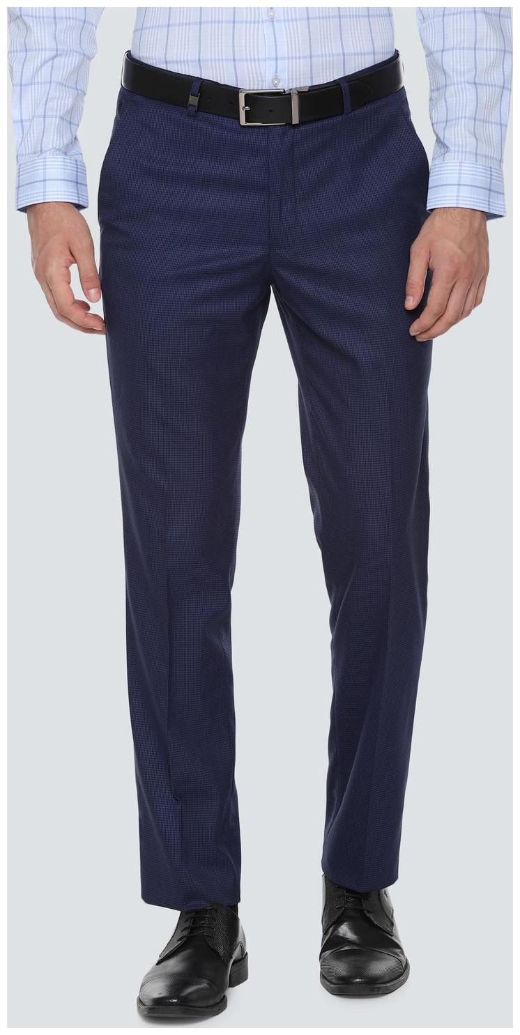 

Louis Philippe Men Textured Slim Fit Formal Trouser - Blue