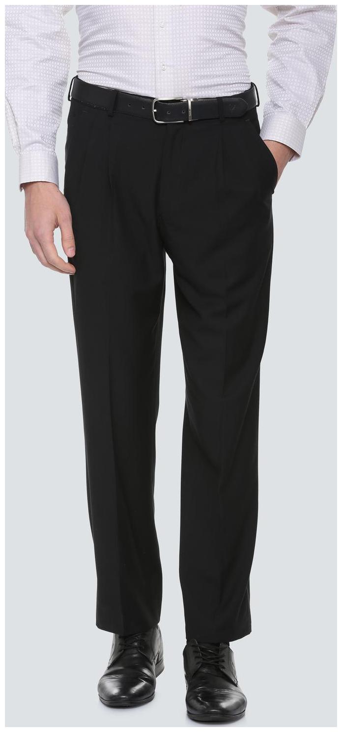 

Louis Philippe Men Textured Regular Fit Formal Trouser - Black