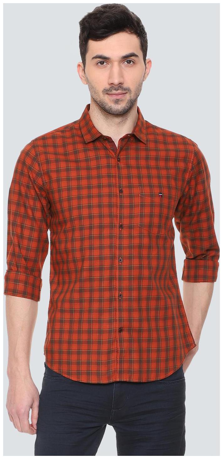 

Louis Philippe Men Maroon Checked Super Slim Fit Casual Shirt