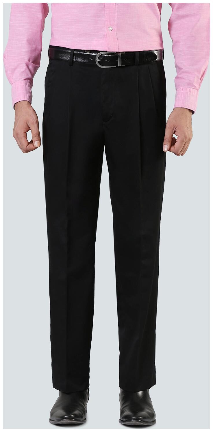 

Louis Philippe Men Solid Regular Fit Formal Trouser - Black