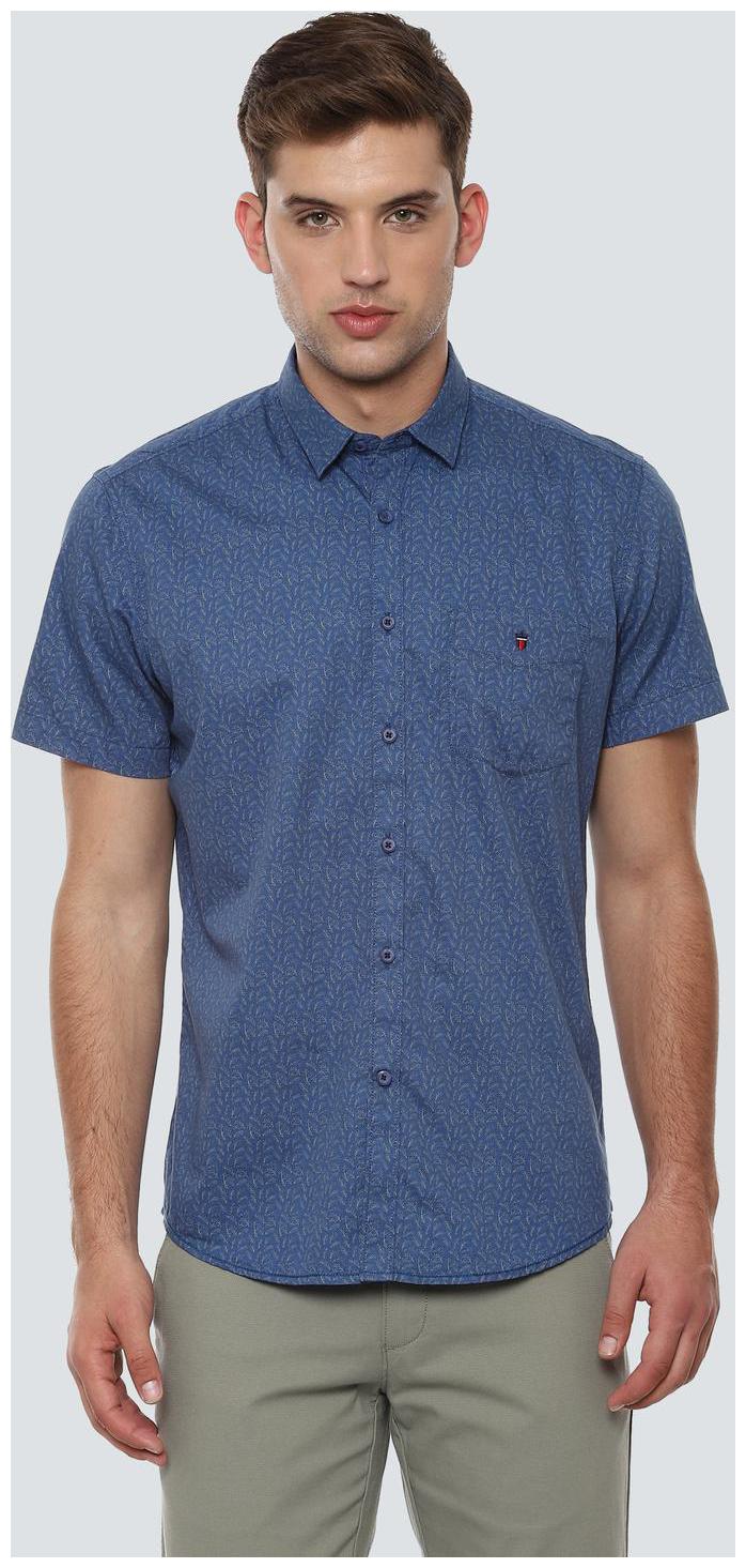 

Louis Philippe Men Blue Printed Slim Fit Casual Shirt